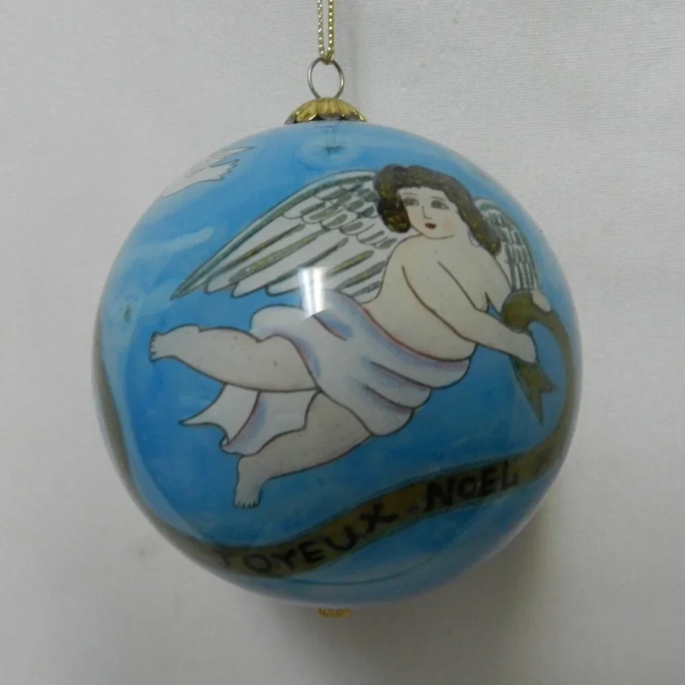 Li Bien Vintage 2001 Christmas Ornament Noel Angel blown glass Holidays w/ Box
